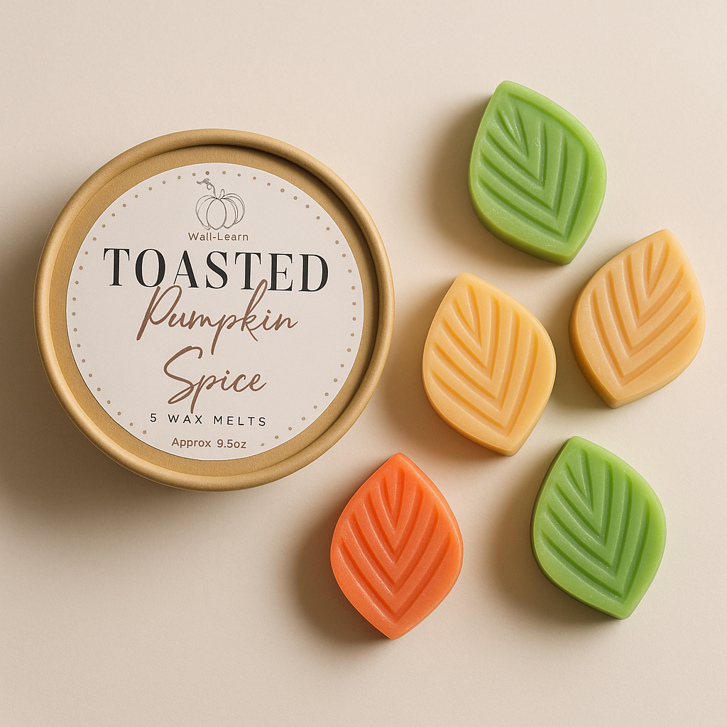 ๐ Toasted Pumpkin Spice Wax Melts | Handcrafted Leaf-Shaped Autumn Blend | Wall-Learn Studios