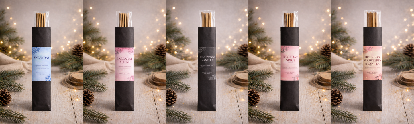 End of Year Incense Discovery Bundle | 5 Scent Sampler | Hand-Dipped Incense Sticks | Cozy Winter Fragrance Collection