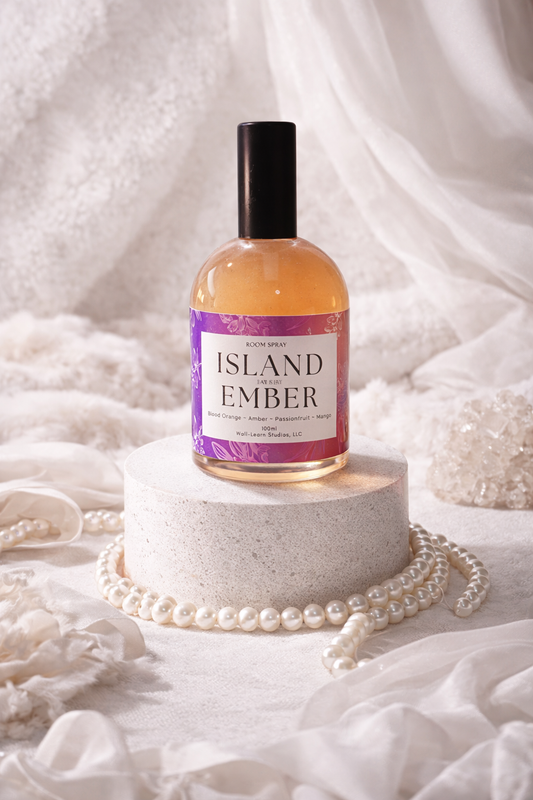 Island Ember Room Spray | Tropical Citrus & Amber Home Fragrance | Luxury Linen & Room Spray | Blood Orange, Passionfruit & Mango