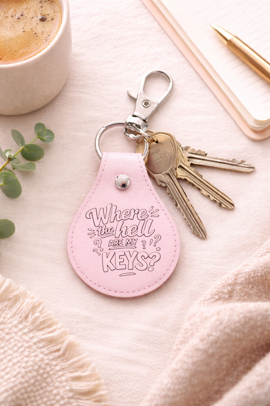 Funny Keychain “Where Are My Keys” | Sassy Key Fob | Gift for Her | Faux Leather Keychain | Funny Gift Under 10