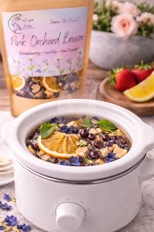 Pink Orchard Breeze Simmer Pot, Strawberry Vanilla Citrus, Stove Top Potpourri, Summer Home Fragrance, Natural Botanical Blend