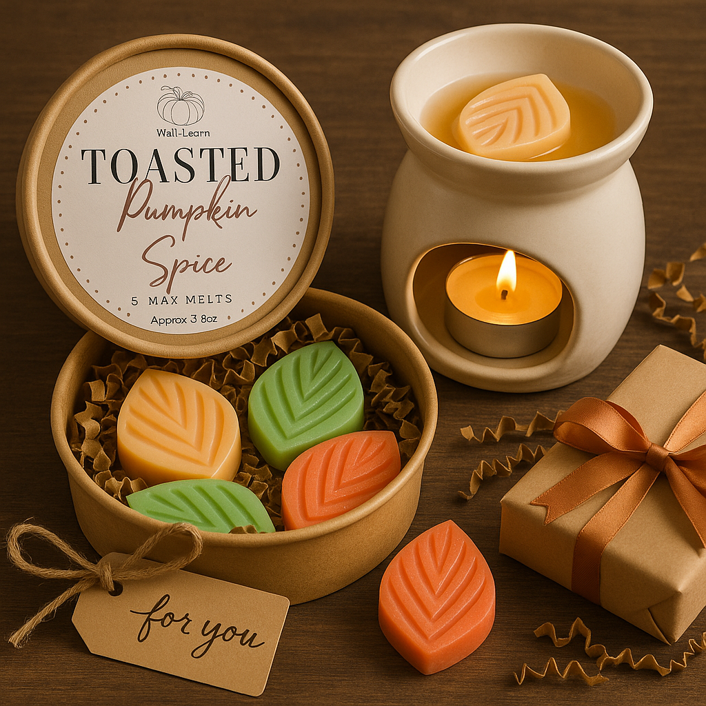 🍂 Toasted Pumpkin Spice Wax Melts | Handcrafted Leaf-Shaped Autumn Blend | Wall-Learn Studios