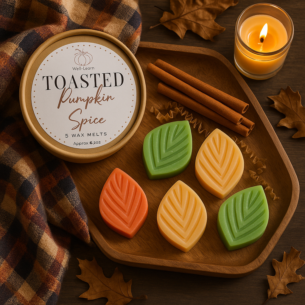 🍂 Toasted Pumpkin Spice Wax Melts | Handcrafted Leaf-Shaped Autumn Blend | Wall-Learn Studios